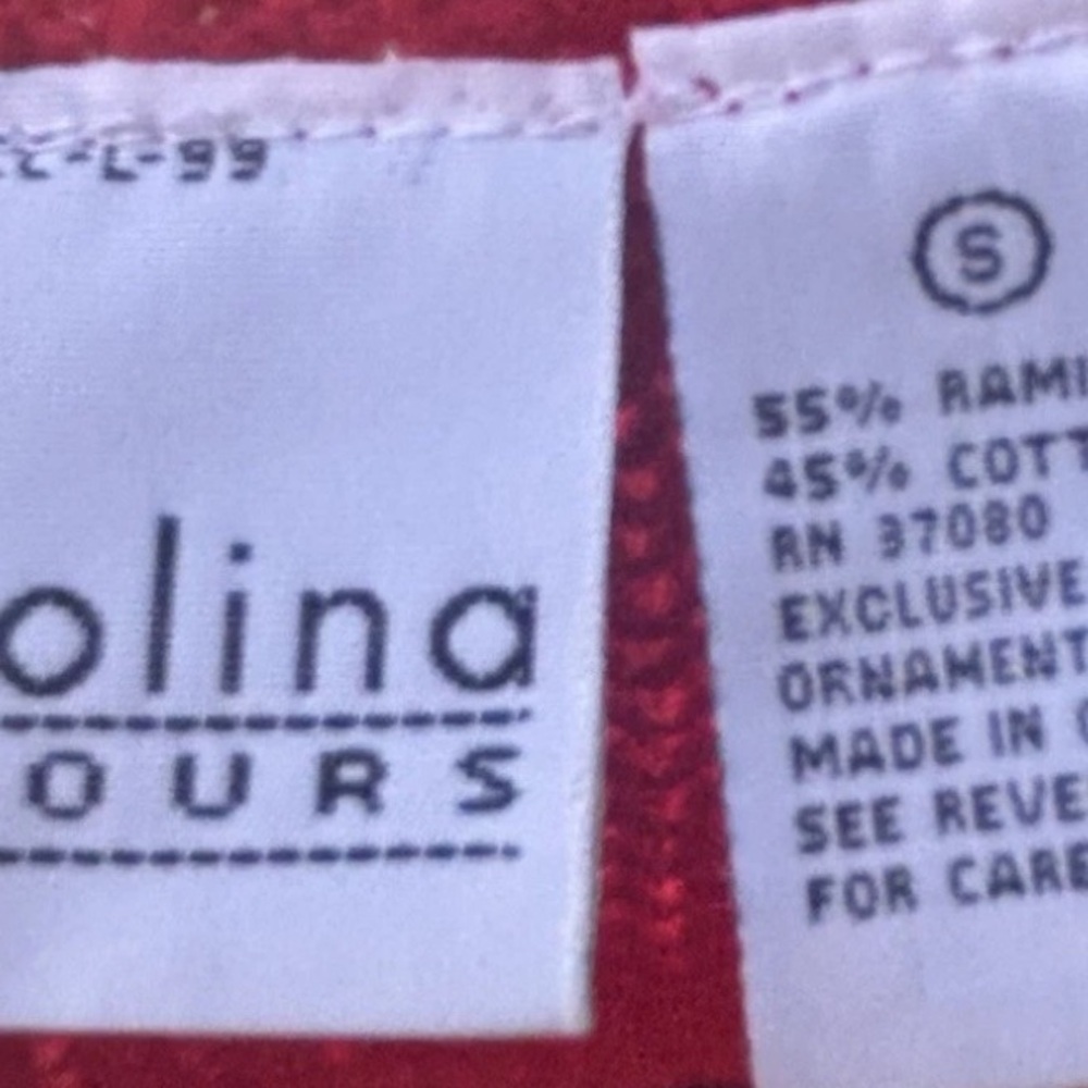 Vintage Carolina Colours Cardigan Sweater Small Red Embroidered Beaded Floral - Picture 12 of 12